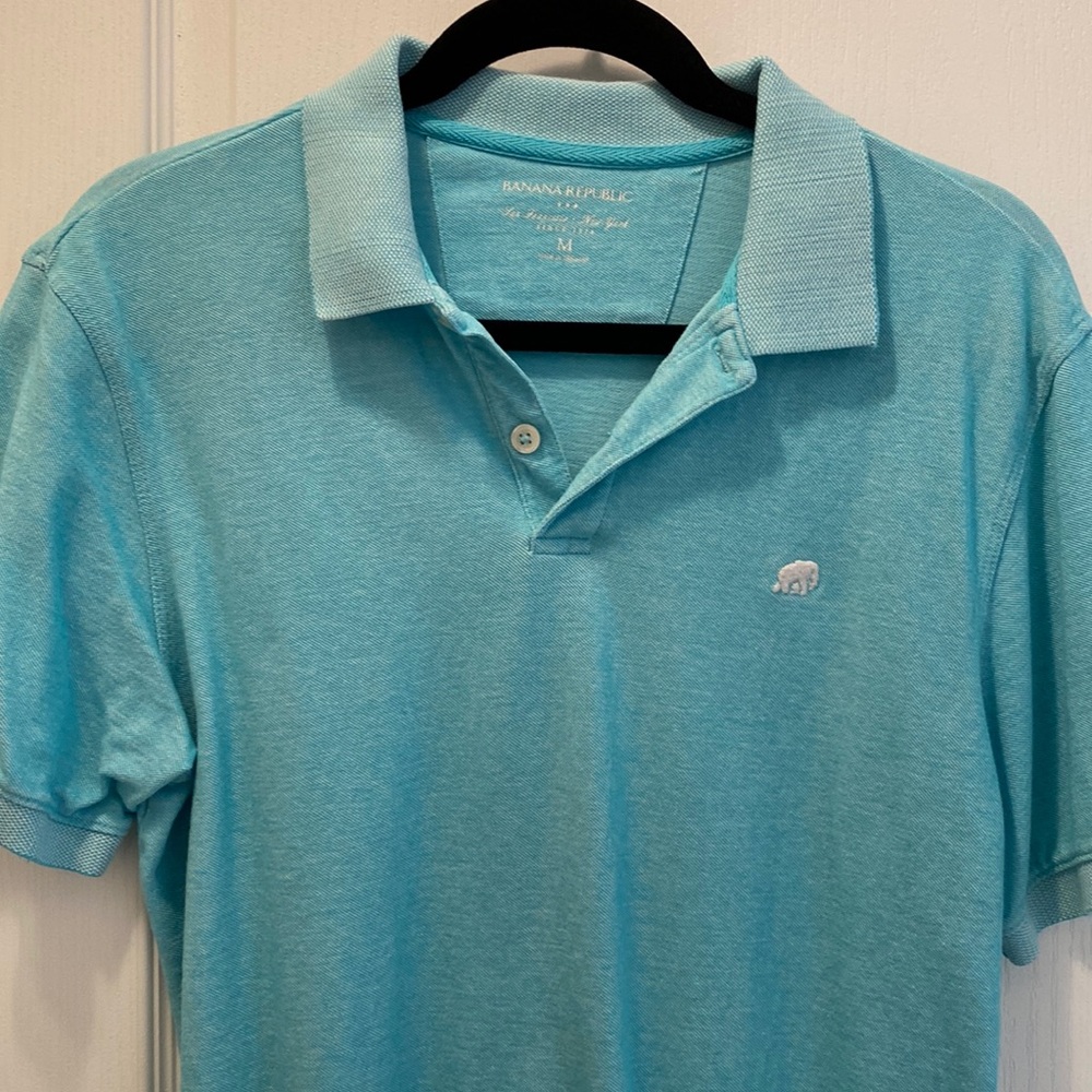 Banana Republic Aqua Polo Shirt Size M
